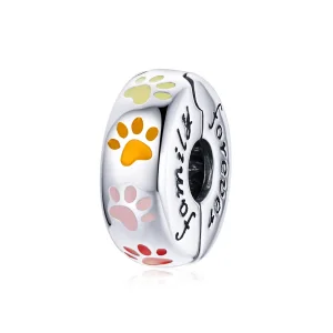 (imagine pentru) Pandora Style Clip Argint cu Amprente de Gheară Colorate - SCC1850