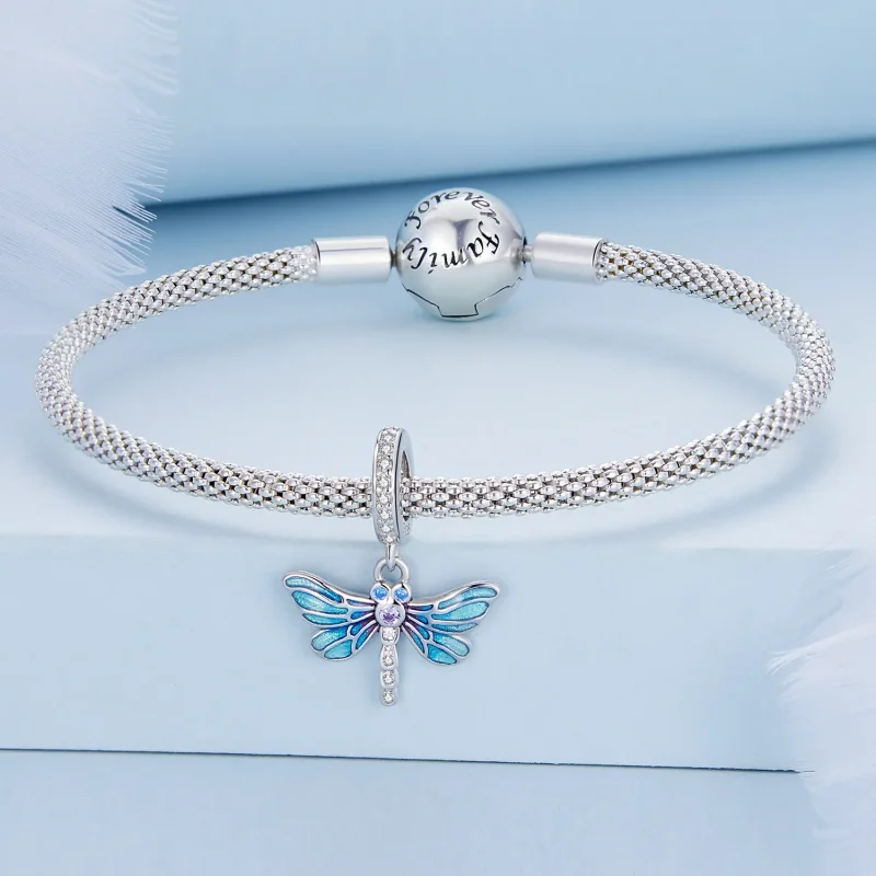 (imagine pentru) Cercei pandantiv Dragonfly de stil Pandora - BSC665 - Vizualizare 3