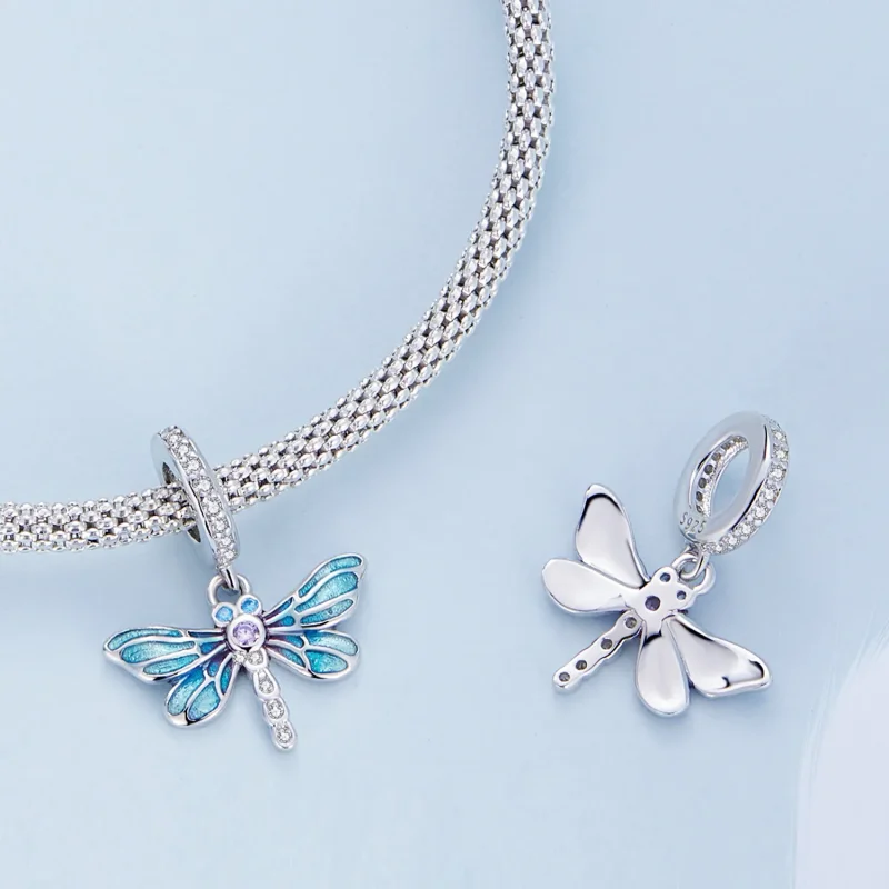 (imagine pentru) Cercei pandantiv Dragonfly de stil Pandora - BSC665 - Vizualizare 4