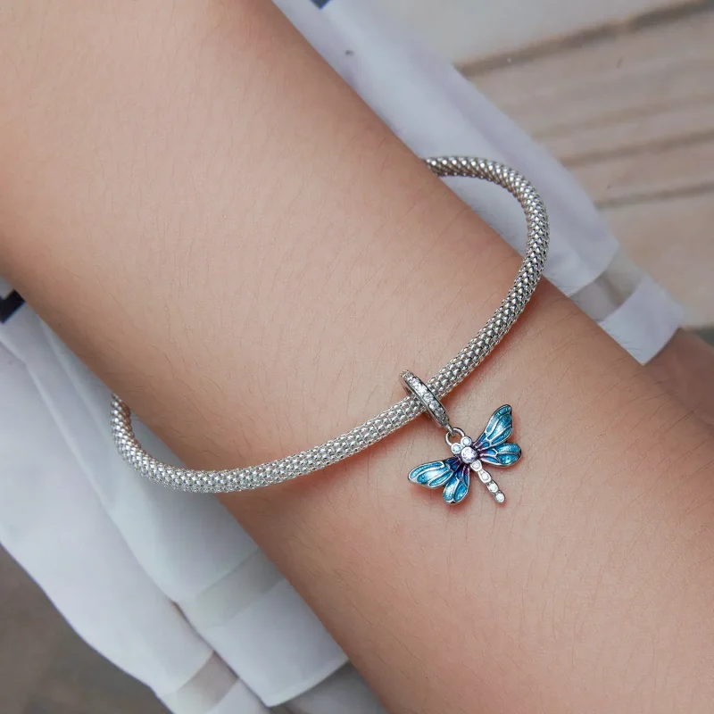(imagine pentru) Cercei pandantiv Dragonfly de stil Pandora - BSC665 - Vizualizare 5