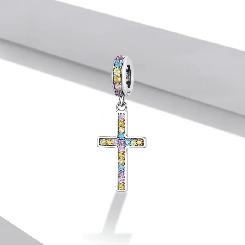 (imagine pentru) Pandantiv colorat cu cruce în stil Pandora - SCC2156 - Vizualizare 2