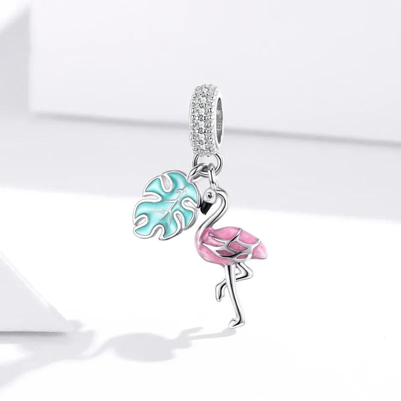 (imagine pentru) Pandantiv în stilul Pandora cu flamingo - BSC277 - Vizualizare 2
