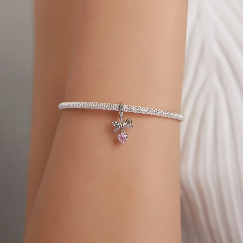 (imagine pentru) Pandantiv stil Pandora cu arc de iubire - BSX001-L - Vizualizare 5