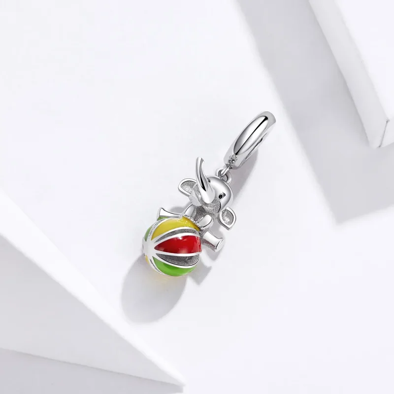 (imagine pentru) Pandantiv stil Pandora cu elefant suspendat - BSC091 - Vizualizare 2