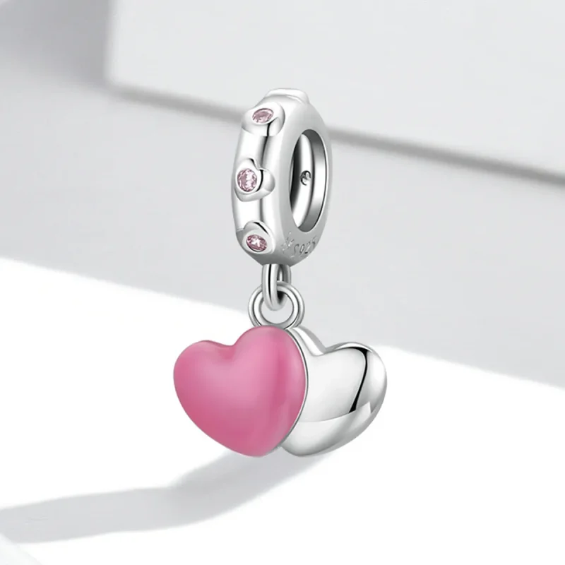 (imagine pentru) Pandora Double Love Dangle în stil Pandora - SCC2006 - Vizualizare 2