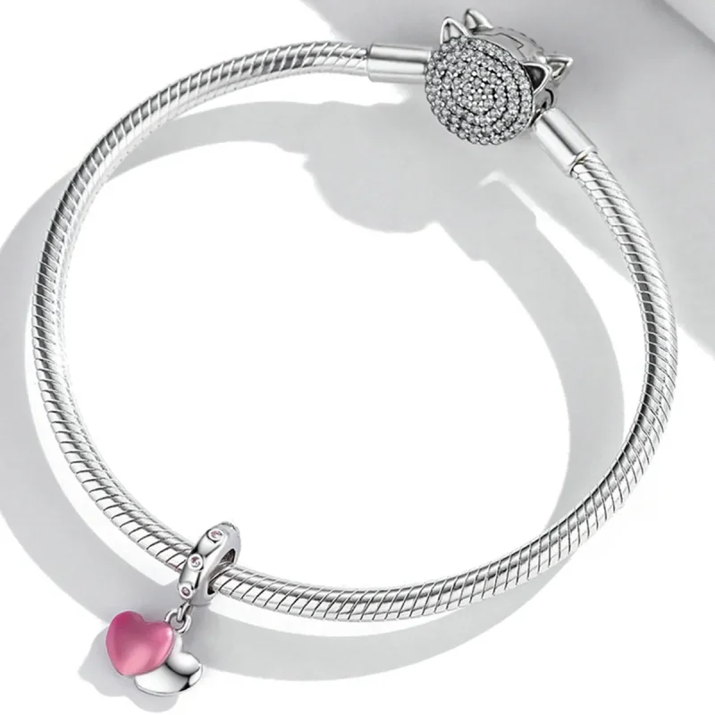 (imagine pentru) Pandora Double Love Dangle în stil Pandora - SCC2006 - Vizualizare 3