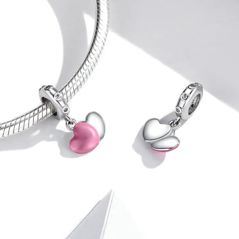 (imagine pentru) Pandora Double Love Dangle în stil Pandora - SCC2006 - Vizualizare 4