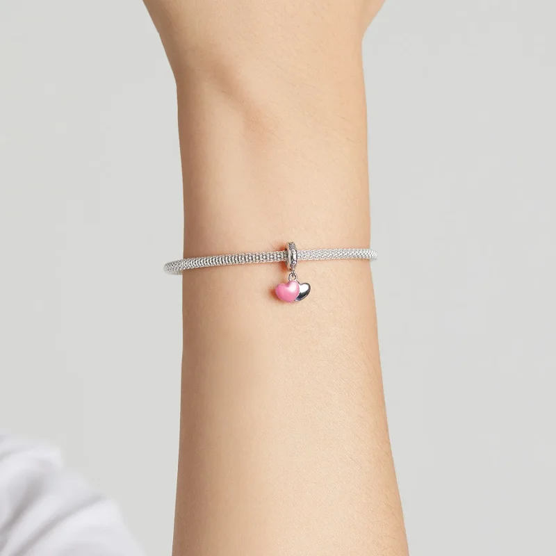 (imagine pentru) Pandora Double Love Dangle în stil Pandora - SCC2006 - Vizualizare 5