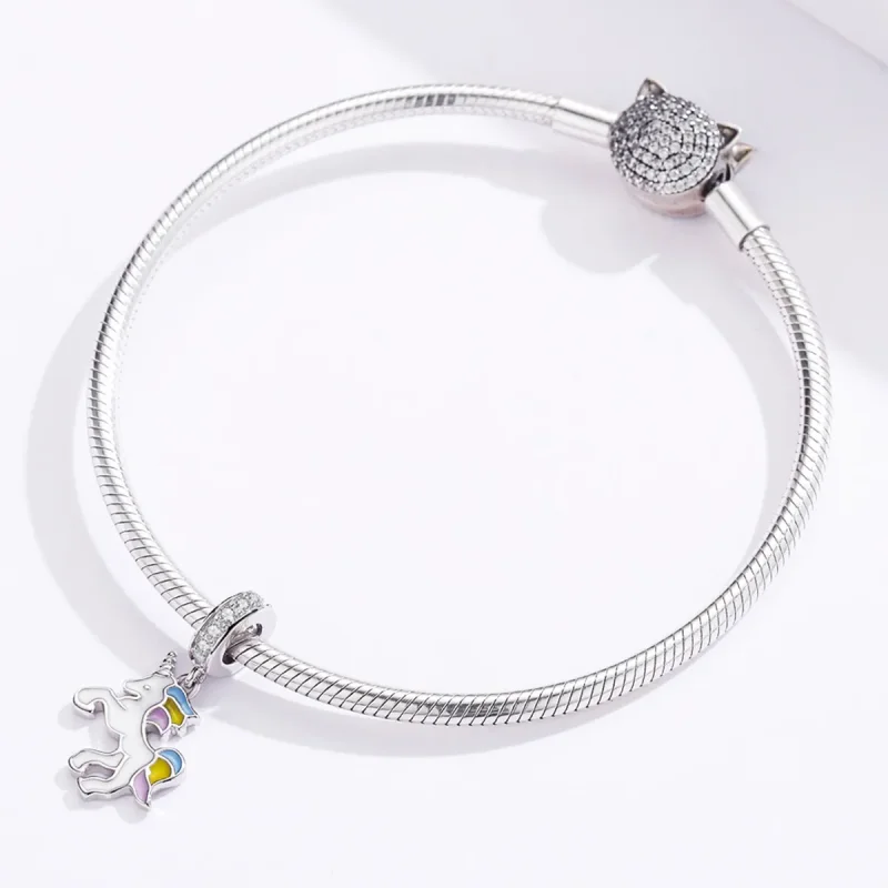 (imagine pentru) Pandora Stil Fantezie Unicorn Dangle - BSC075 - Vizualizare 3