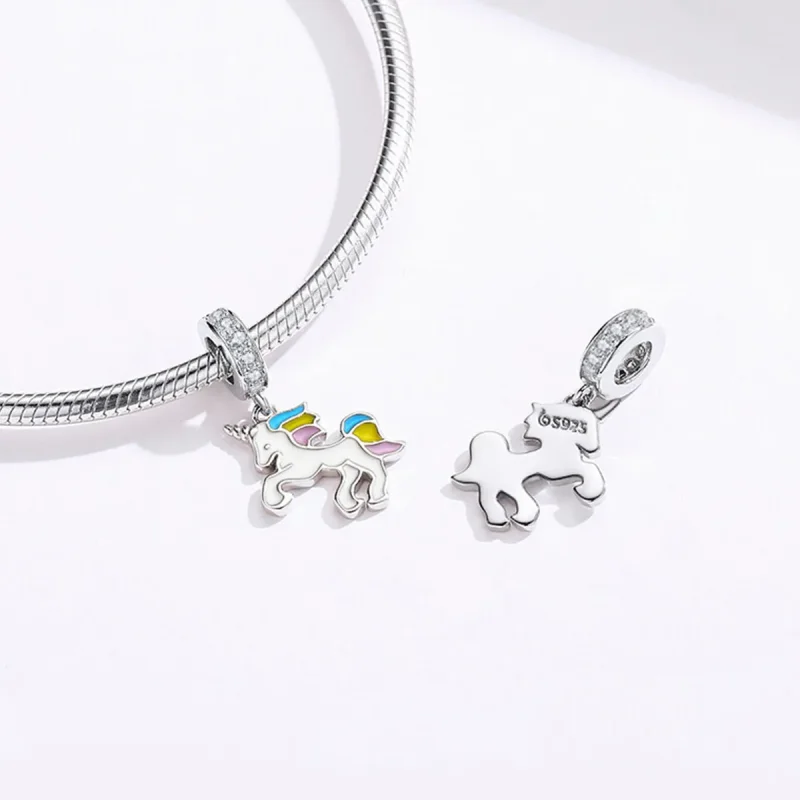(imagine pentru) Pandora Stil Fantezie Unicorn Dangle - BSC075 - Vizualizare 4