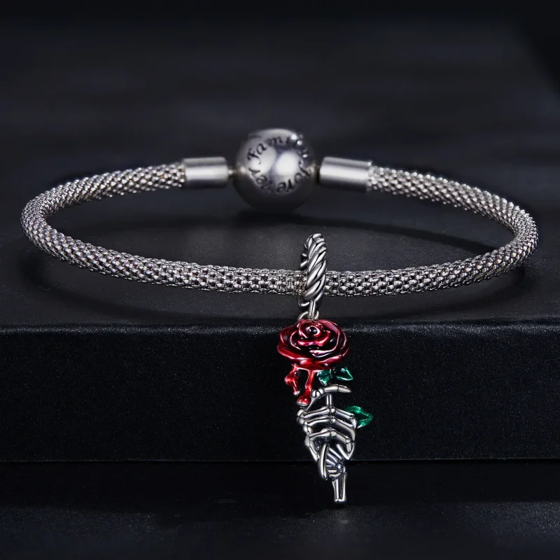 (imagine pentru) Pandora Stil Floare Roșie Scarlată Pendul - SCC2404 - Vizualizare 3