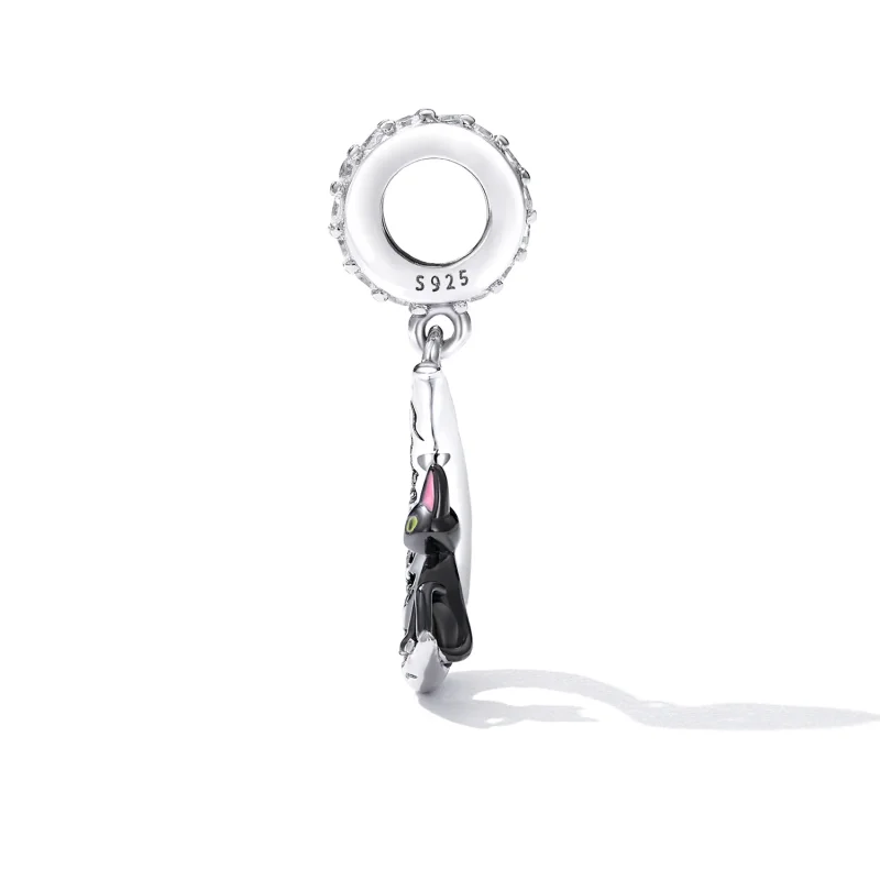 (imagine pentru) Pandora Stil Lună Pisică Neagră Dangle - SCC2218 - Vizualizare 3