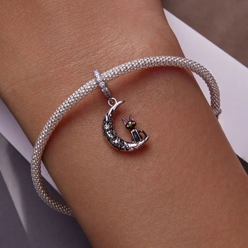 (imagine pentru) Pandora Stil Lună Pisică Neagră Dangle - SCC2218 - Vizualizare 6