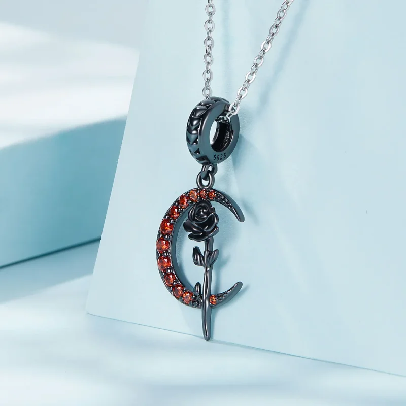 (imagine pentru) Pandora Stil Lună Rose Dangle - SCC2384 - Vizualizare 2