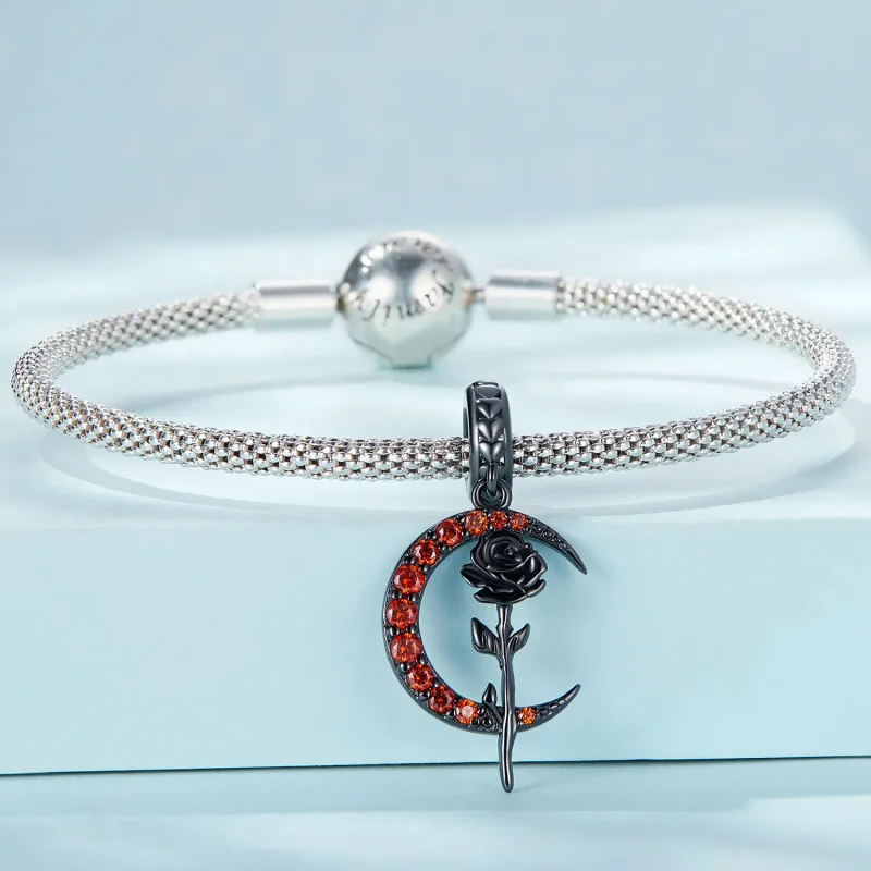 (imagine pentru) Pandora Stil Lună Rose Dangle - SCC2384 - Vizualizare 3