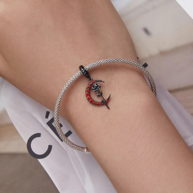 (imagine pentru) Pandora Stil Lună Rose Dangle - SCC2384 - Vizualizare 5