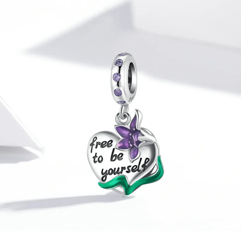 (imagine pentru) Pandora Stil Putere Feminină-Iubire Lăcrimă Violet Iris-Dangle - SCC2143 - Vizualizare 2