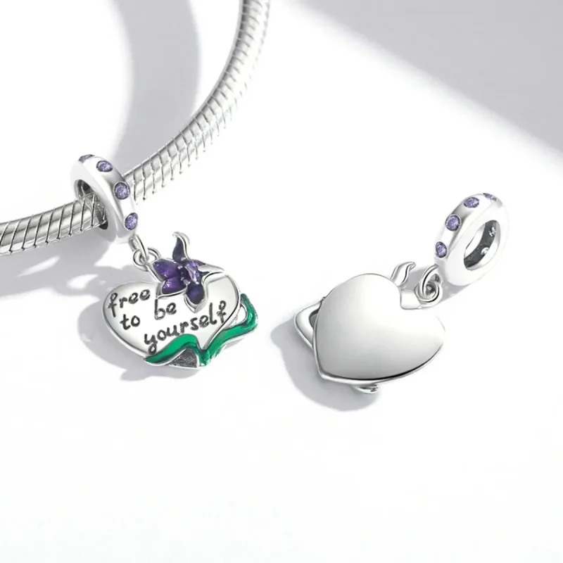 (imagine pentru) Pandora Stil Putere Feminină-Iubire Lăcrimă Violet Iris-Dangle - SCC2143 - Vizualizare 4
