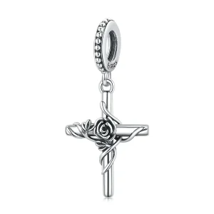 (imagine pentru) Pandora Stil Roz Cruce Cercei cu Pandantiv - BSC526