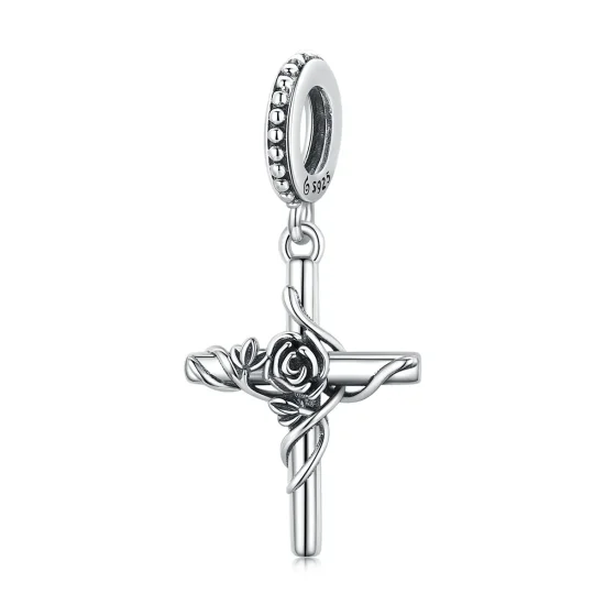(imagine pentru) Pandora Stil Roz Cruce Cercei cu Pandantiv - BSC526