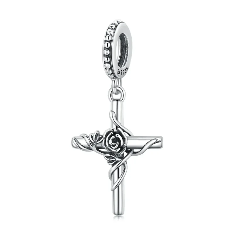 (imagine pentru) Pandora Stil Roz Cruce Cercei cu Pandantiv - BSC526