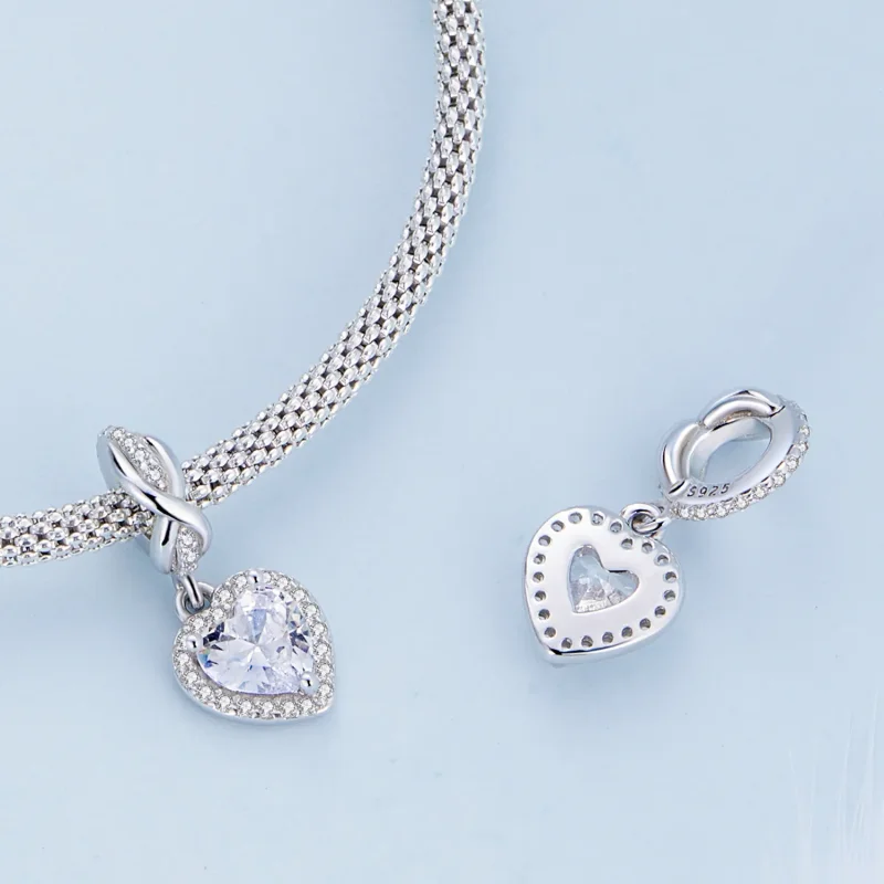 (imagine pentru) Pandora Stil Strălucire Inimă Dangle - BSC663 - Vizualizare 4