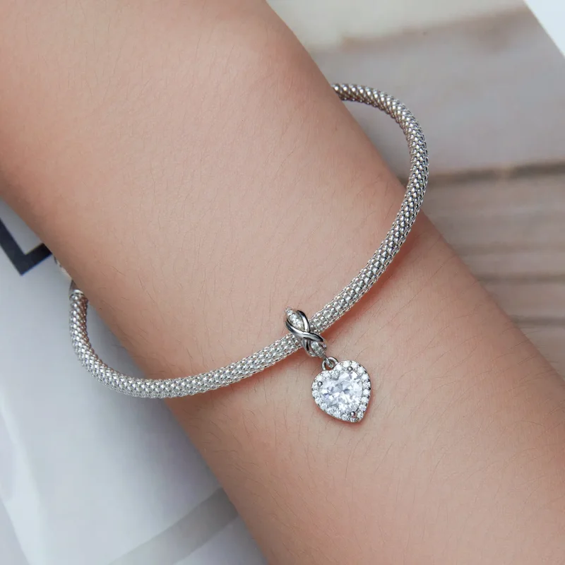 (imagine pentru) Pandora Stil Strălucire Inimă Dangle - BSC663 - Vizualizare 5