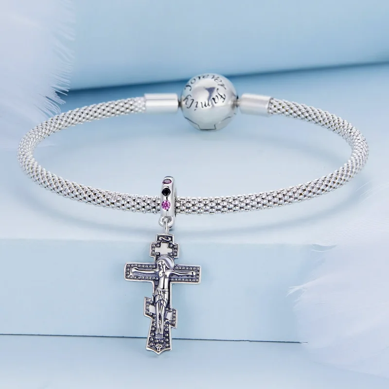 (imagine pentru) Pandora Stilul Iisus Cruci Dangle - BSC668 - Vizualizare 3