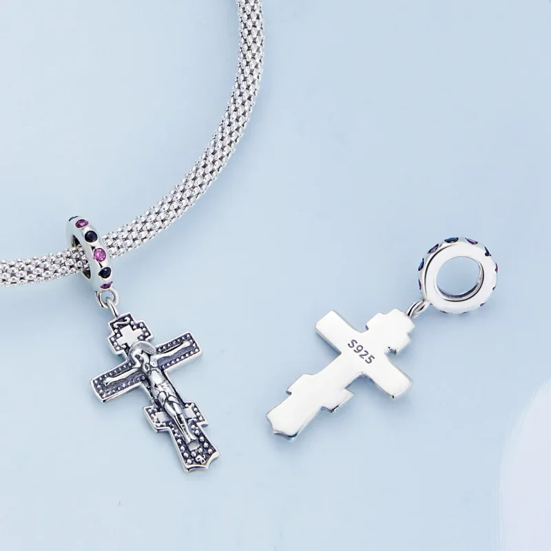 (imagine pentru) Pandora Stilul Iisus Cruci Dangle - BSC668 - Vizualizare 4
