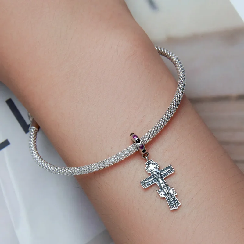 (imagine pentru) Pandora Stilul Iisus Cruci Dangle - BSC668 - Vizualizare 5