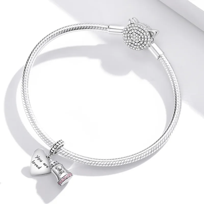 (imagine pentru) Pandora Style Baby Bear Bottle Dangle - BSC491 - Vizualizare 3