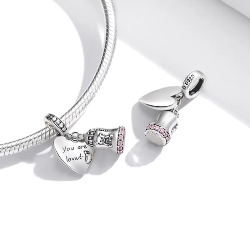 (imagine pentru) Pandora Style Baby Bear Bottle Dangle - BSC491 - Vizualizare 4