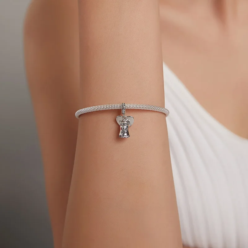 (imagine pentru) Pandora Style Baby Bear Bottle Dangle - BSC491 - Vizualizare 5