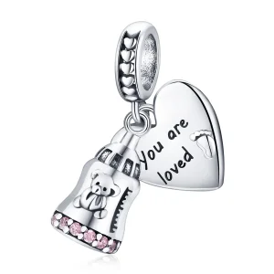 (imagine pentru) Pandora Style Baby Bear Bottle Dangle - BSC491