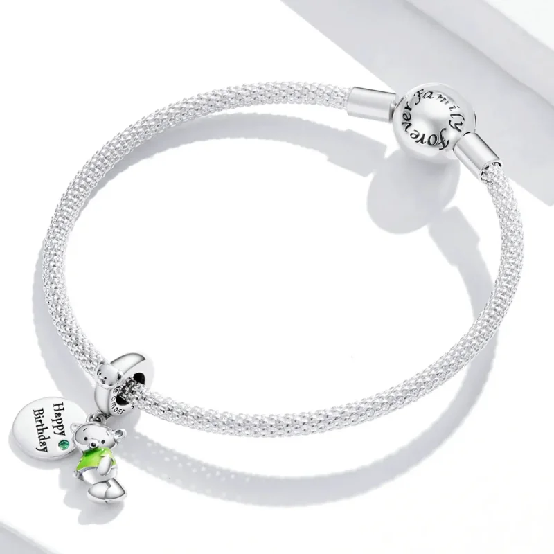 (imagine pentru) Pandora Style Birthday Bear Dangle - BSC560 - Vizualizare 3