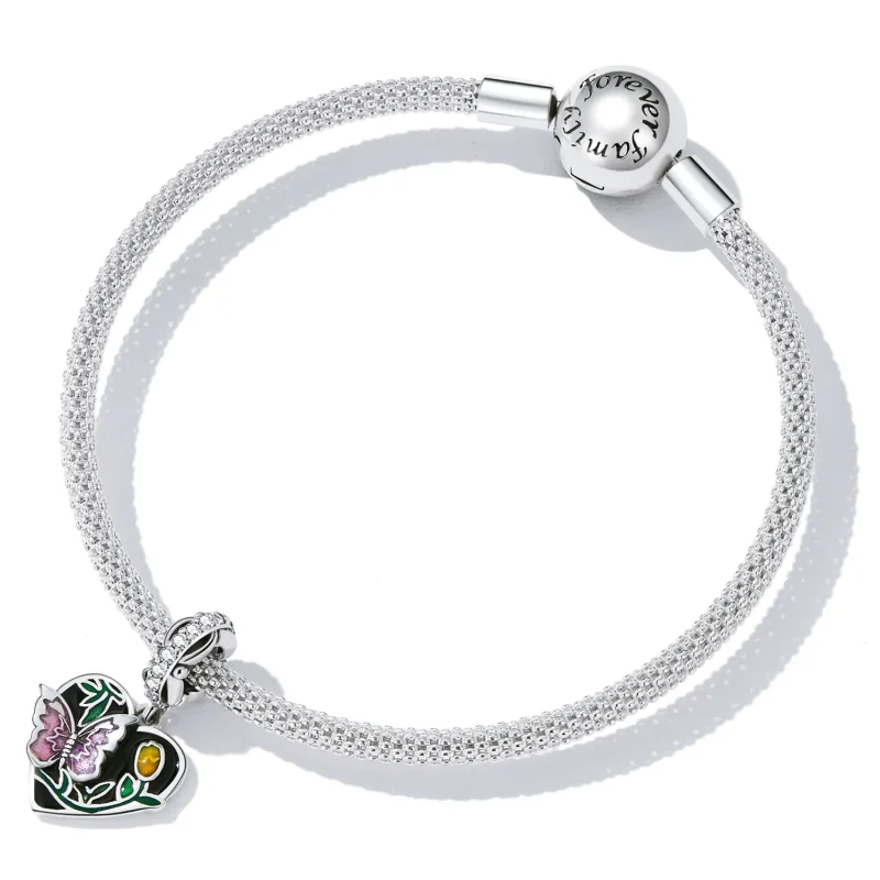 (imagine pentru) Pandora Style Butterfly Love Garden Dangle - SCC2248 - Vizualizare 5