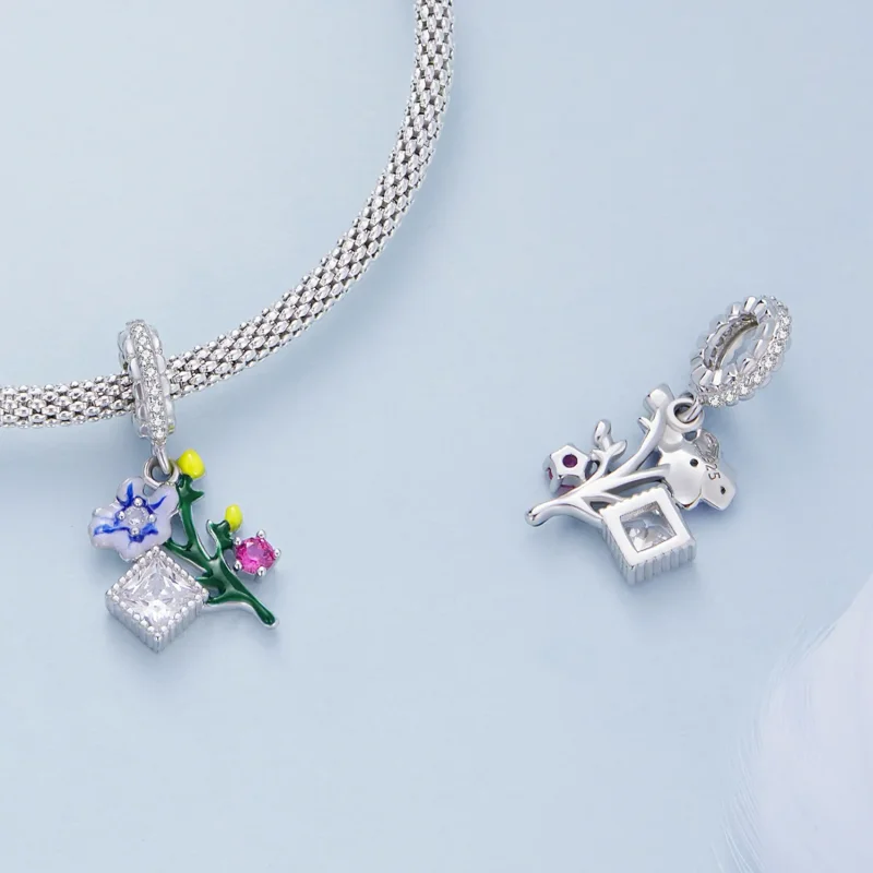 (imagine pentru) Pandora Style Flowers Dangle - BSC645 - Vizualizare 4