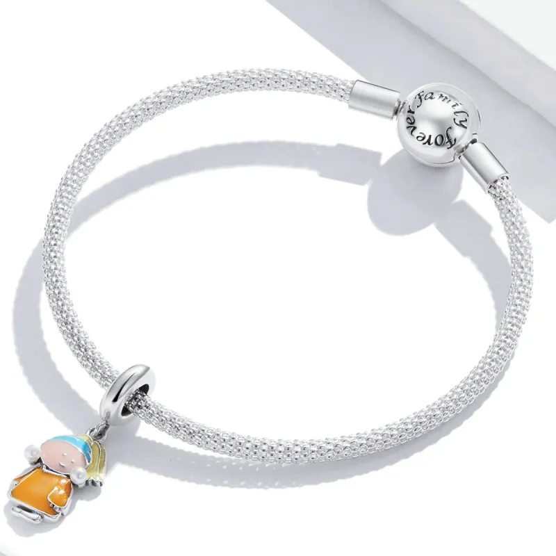 (imagine pentru) Pandora Style Girl with Pearls Dangle - SCC2078 - Vizualizare 3