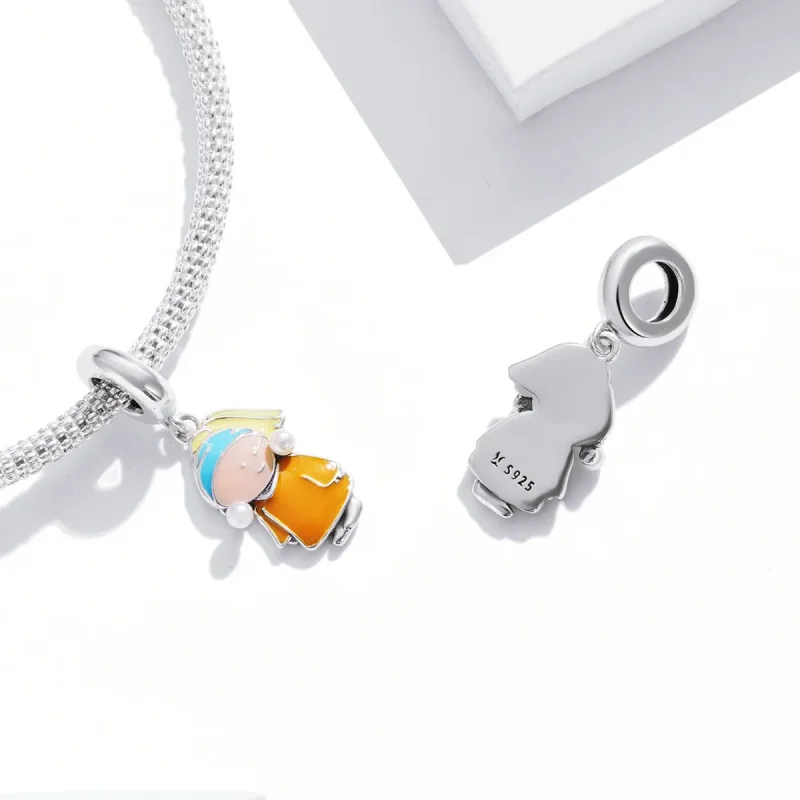 (imagine pentru) Pandora Style Girl with Pearls Dangle - SCC2078 - Vizualizare 4