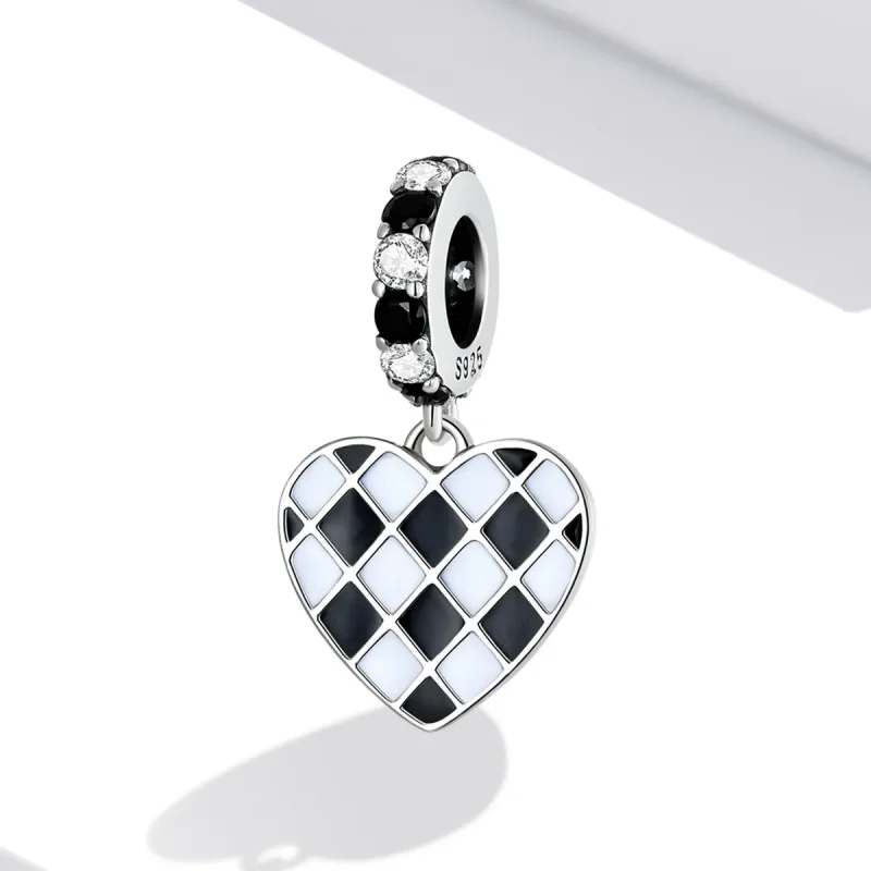 (imagine pentru) Pandora Style Grid Negru și Alb Pendul Iubire - SCC2178 - Vizualizare 2