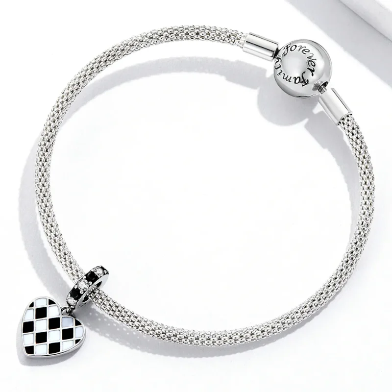 (imagine pentru) Pandora Style Grid Negru și Alb Pendul Iubire - SCC2178 - Vizualizare 3
