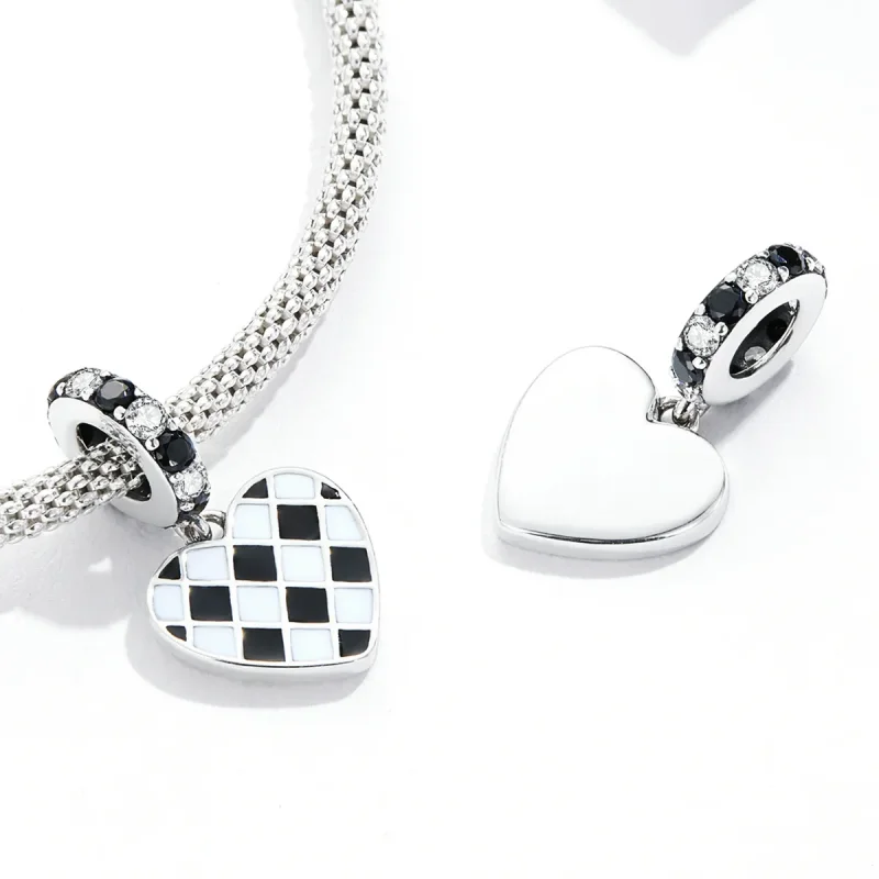 (imagine pentru) Pandora Style Grid Negru și Alb Pendul Iubire - SCC2178 - Vizualizare 4