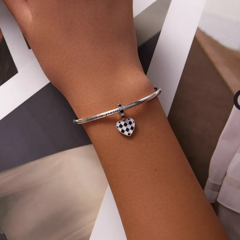 (imagine pentru) Pandora Style Grid Negru și Alb Pendul Iubire - SCC2178 - Vizualizare 5