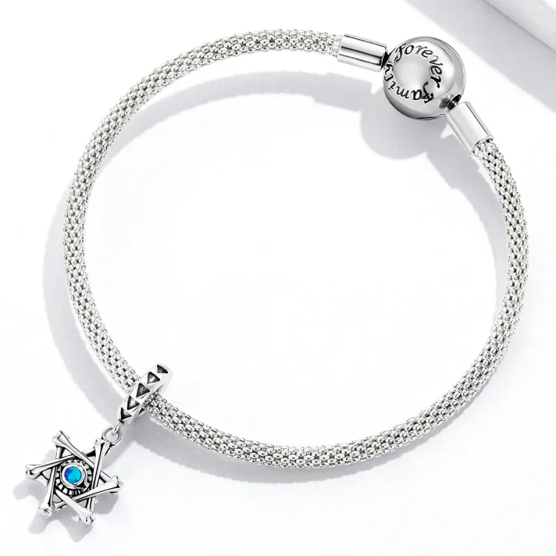 (imagine pentru) Pandora Style Hexagram Devil Eye Dangle - SCC2174 - Vizualizare 3