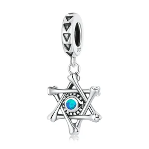 (imagine pentru) Pandora Style Hexagram Devil Eye Dangle - SCC2174