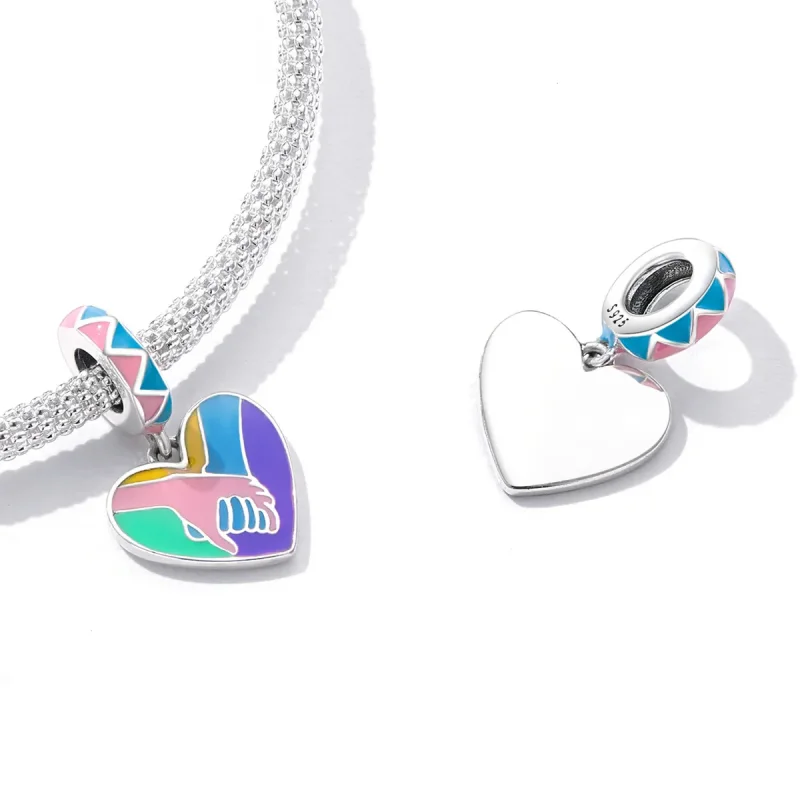 (imagine pentru) Pandora Style Holding Hands with Love Dangle - SCC2220 - Vizualizare 5
