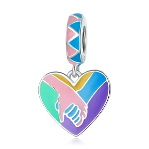 (imagine pentru) Pandora Style Holding Hands with Love Dangle - SCC2220