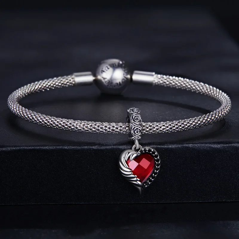 (imagine pentru) Pandora Style Inimă de Trandafiri Pendul - SCC2406 - Vizualizare 3