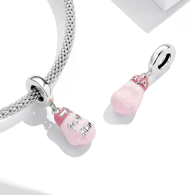 (imagine pentru) Pandora Style Mănuși de Box Roz Dangle - SCC2148 - Vizualizare 4