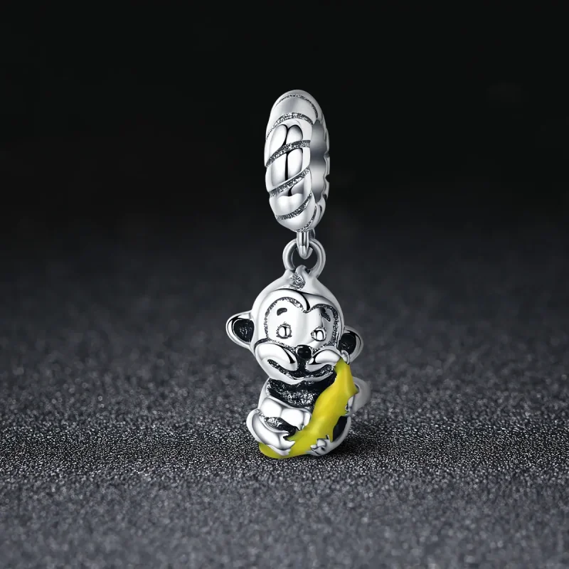 (imagine pentru) Pandora Style Monkey Holding Banana Dangle - SCC520 - Vizualizare 2